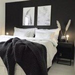 Chambre à la décoration contemporaine en noir et blanc, style minimaliste pour location haut de gamme