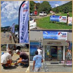 Montage de panneaux et signalétiques de l'école Air Léman, école de parapente à Thollon-les-Mémises