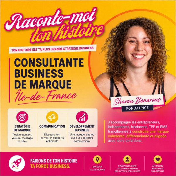 Sharon Benarous consultante business de marque pour entrepreneurs et PME en Île-de-France