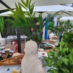 Terrasse de Da Renato décorée pour une soirée à thème ou évènement privé