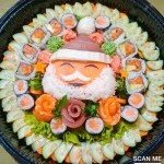 Assiette de sushis décorée façon Noël au restaurant asiatique Sushi & Kimchi à Collonges-sous-Salève