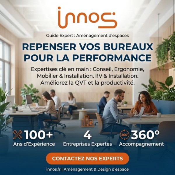 Guide aménagement de bureaux professionnels par InnoS : ergonomie et performance au travail