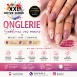Bannière XXL Coiffure, onglerie à Annemasse présentant les services de coiffure, barbier et onglerie