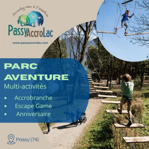 Flyer promotionnel du parc multi-activités Passy Accro Lac à Sallanches