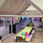 Espace décoré pour anniversaires d’enfants au parc C’5 Kids Party