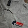 Flocage textile et broderie orange sur polo de travail fait par SmartCover à Ville-la-Grand