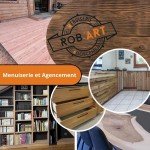 Montage photo de présentation de l’atelier Rob’Art, menuiserie sur mesure à Orcier