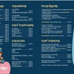 Menu du snack avec plats adaptés aux enfants au sein du parc de loisirs