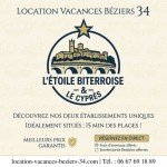 Logo L'Étoile Biterroise et Le Cyprès pour louer un appartement weekend à Béziers 34