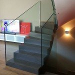 Garde-corps en verre posé en protection d’escalier intérieur