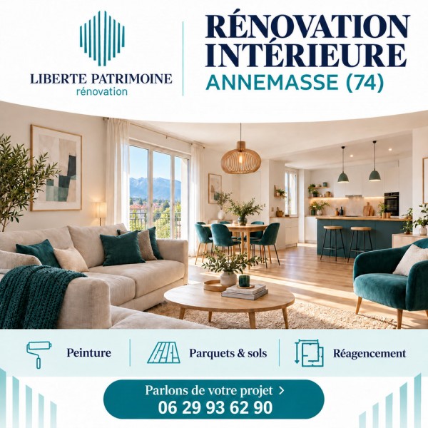 Liberté Patrimoine Rénovation : rénovation intérieure à Annemasse, peinture, parquets et réagencement